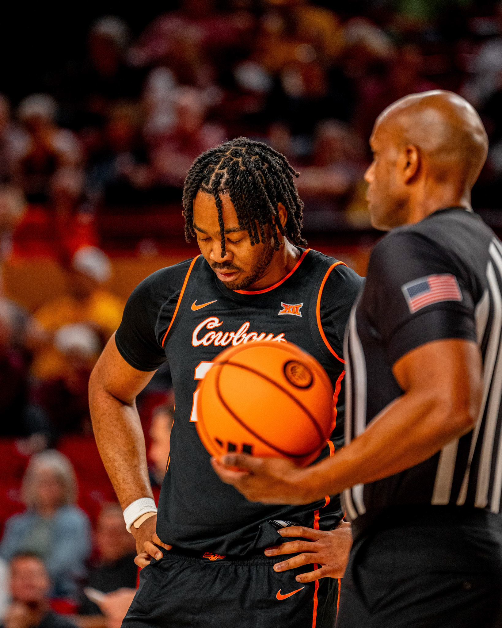 Image Taken at Oklahoma State Mens Basketball at Arizona State University, 10, 02, 2026, Desert Financial Arena, Tempe, Arizona. Carson Skidmore/OSU Athletics