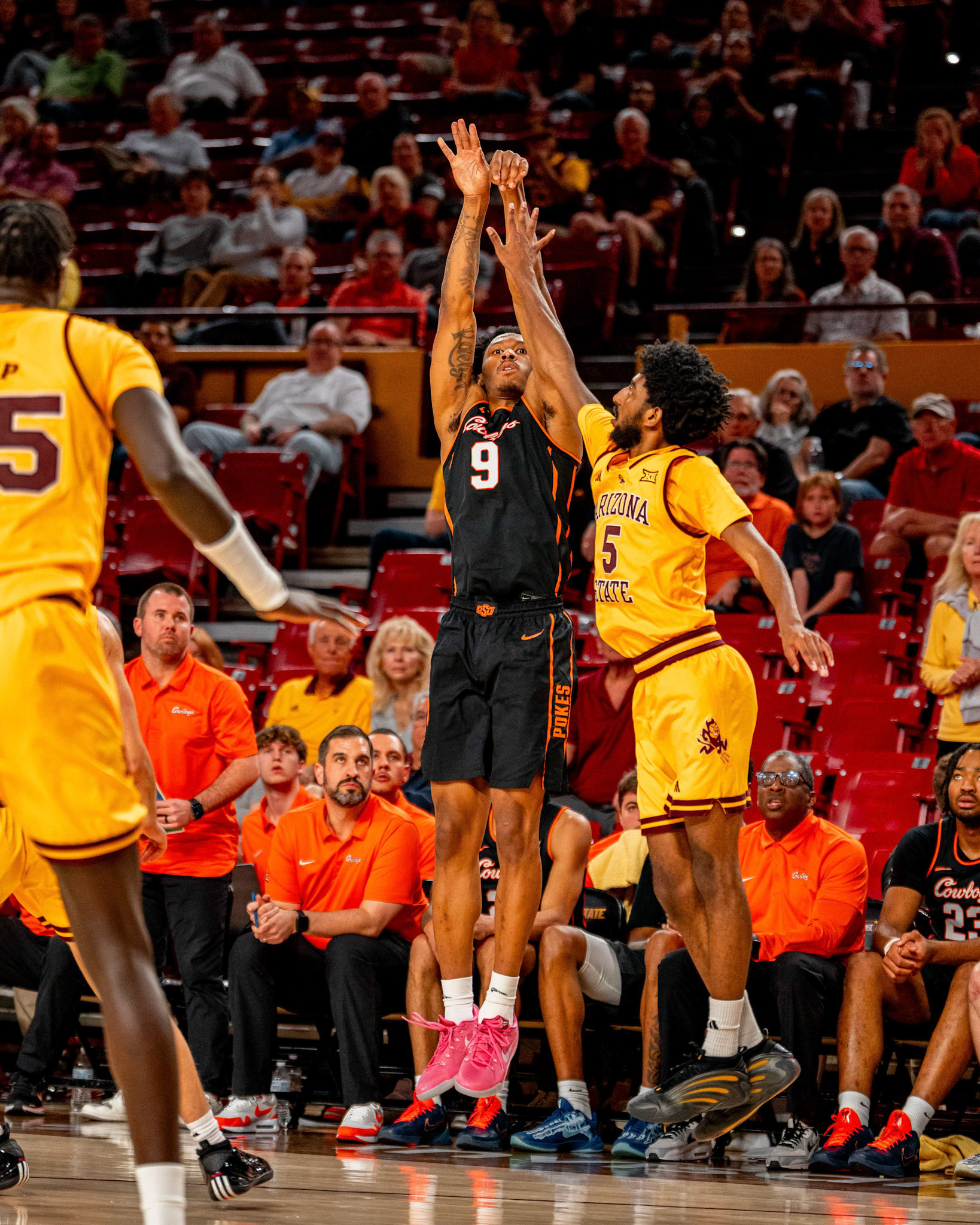 Image Taken at Oklahoma State Mens Basketball at Arizona State University, 10, 02, 2026, Desert Financial Arena, Tempe, Arizona. Carson Skidmore/OSU Athletics