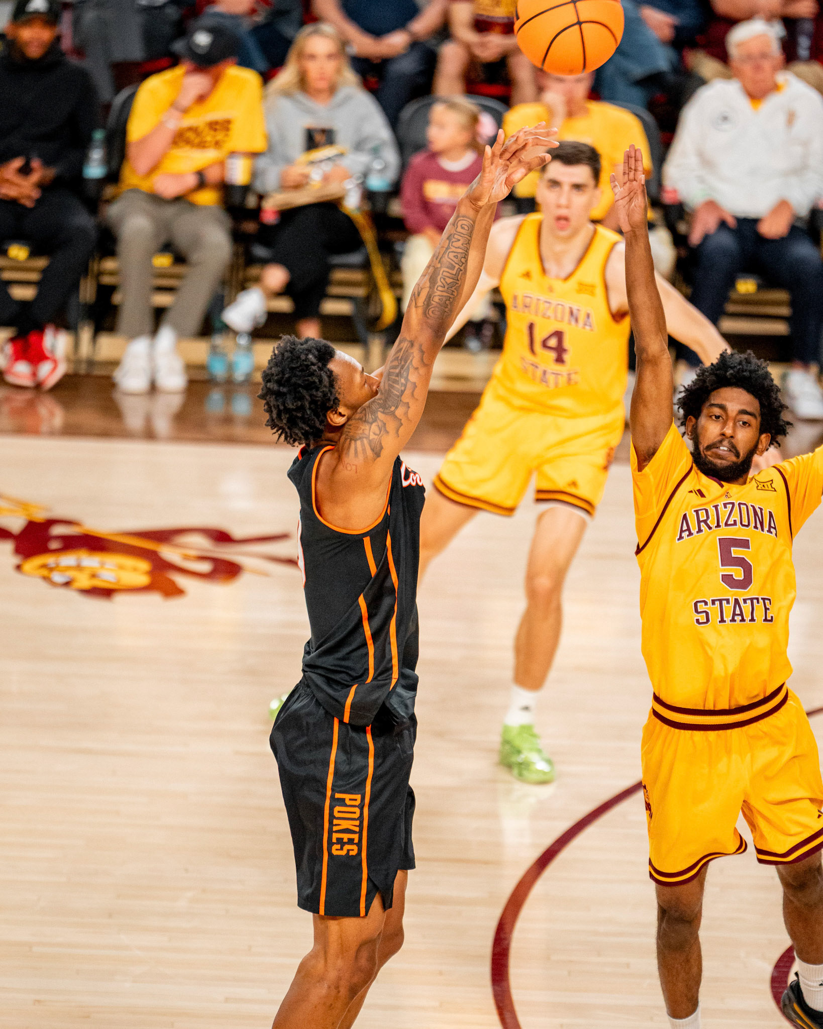 Image Taken at Oklahoma State Mens Basketball at Arizona State University, 10, 02, 2026, Desert Financial Arena, Tempe, Arizona. Carson Skidmore/OSU Athletics