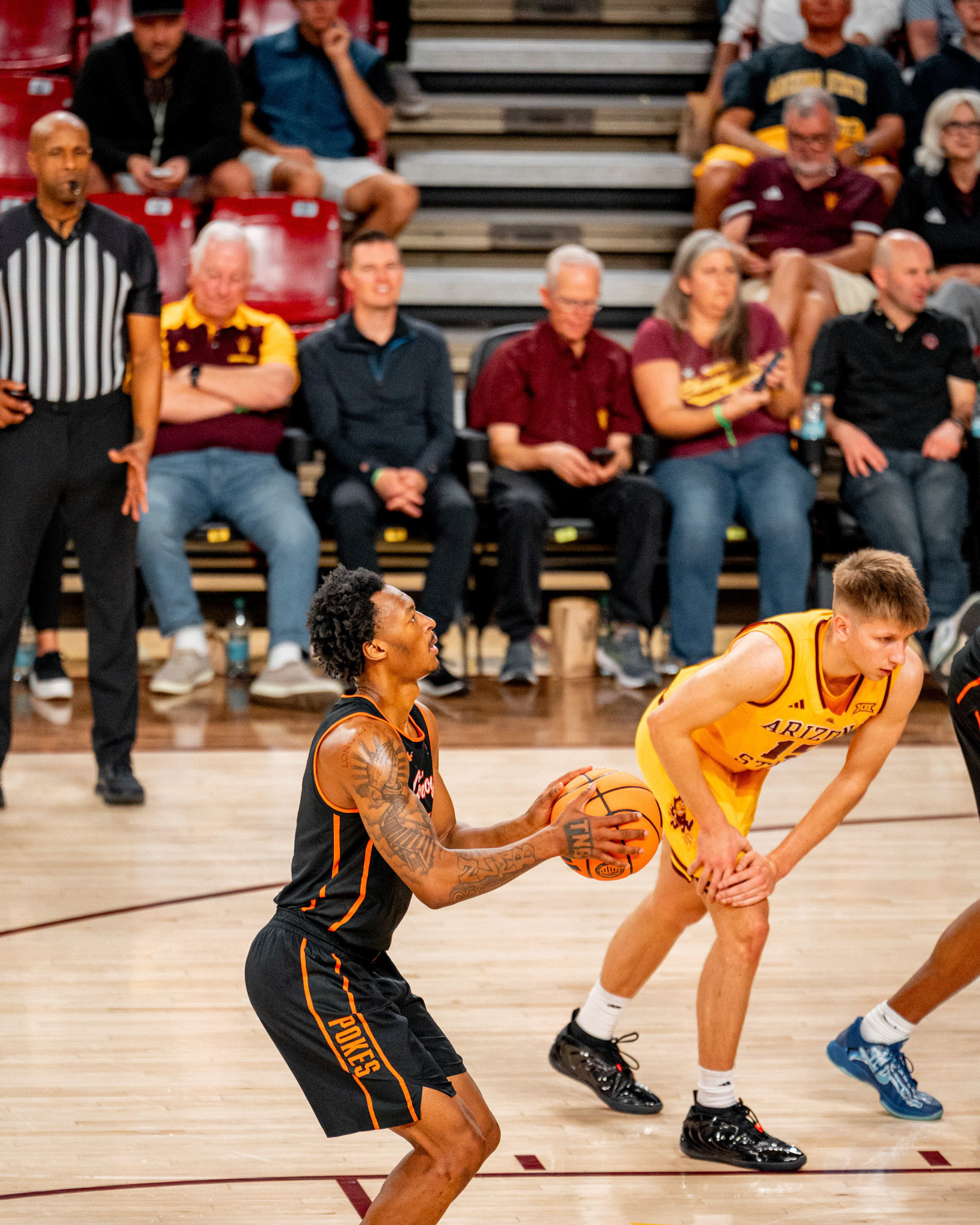 Image Taken at Oklahoma State Mens Basketball at Arizona State University, 10, 02, 2026, Desert Financial Arena, Tempe, Arizona. Carson Skidmore/OSU Athletics