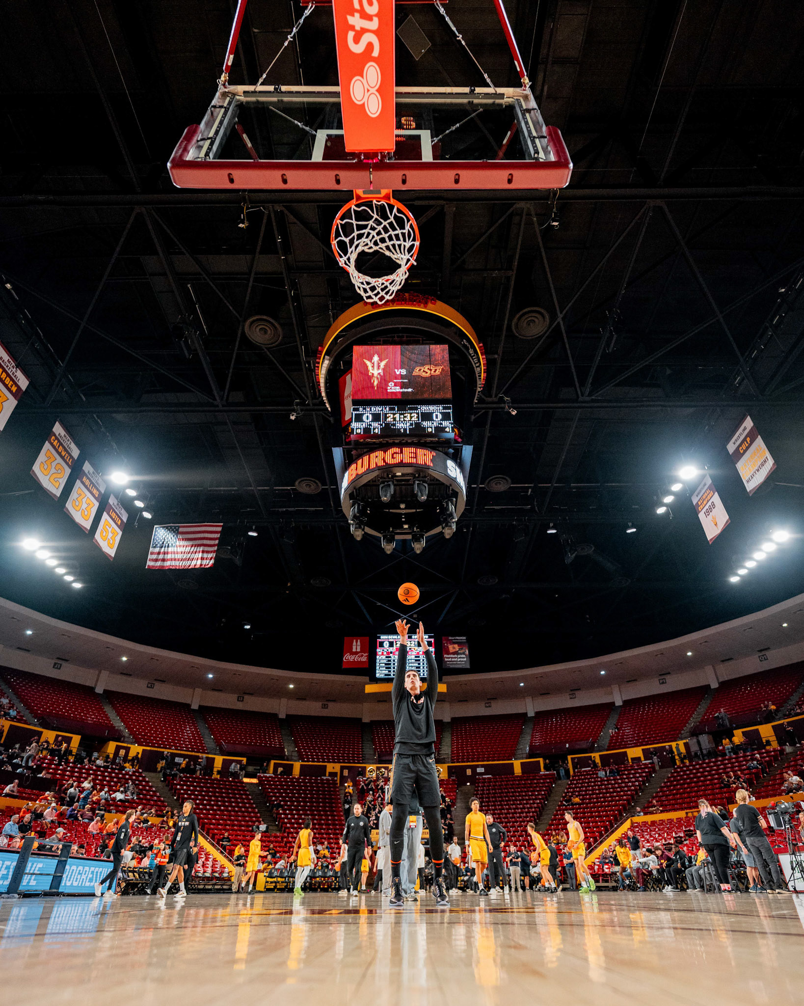 Image Taken at Oklahoma State Mens Basketball at Arizona State University, 10, 02, 2026, Desert Financial Arena, Tempe, Arizona. Carson Skidmore/OSU Athletics