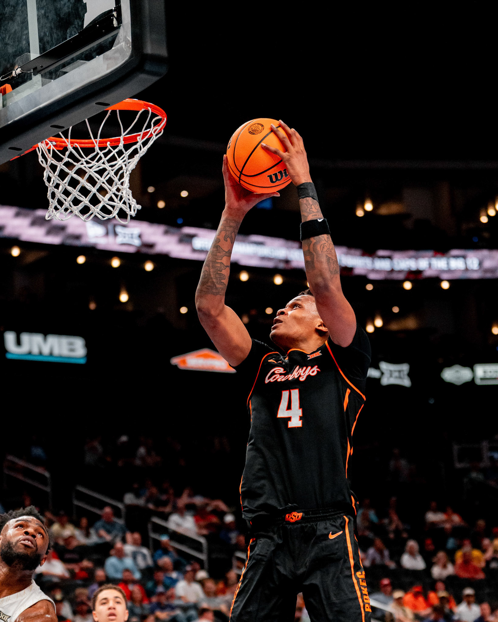 Image Taken at 2026 Phillips 66 Big 12 Men's Basketball Tournament, 11, 03, 2026, T-Mobile Center, Kansas City Missouri. Carson Skidmore/OSU Athletics