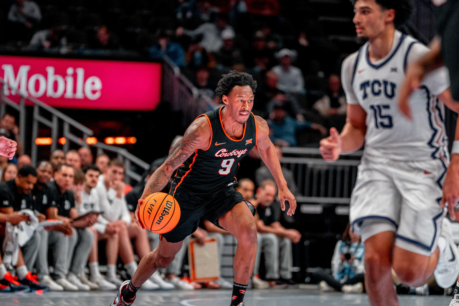 Image Taken at MBB vs TCU (Big 12 Tournamentt, 12, 03, 2026, T-Mobile Center, Kansas City Missouri. Carson Skidmore/OSU Athletics