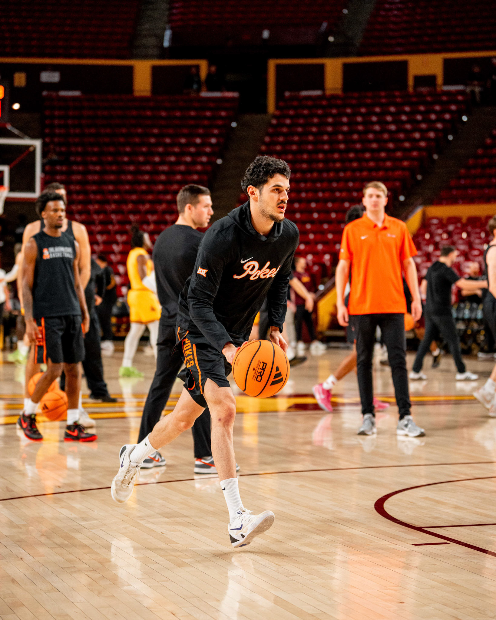 Image Taken at Oklahoma State Mens Basketball at Arizona State University, 10, 02, 2026, Desert Financial Arena, Tempe, Arizona. Carson Skidmore/OSU Athletics