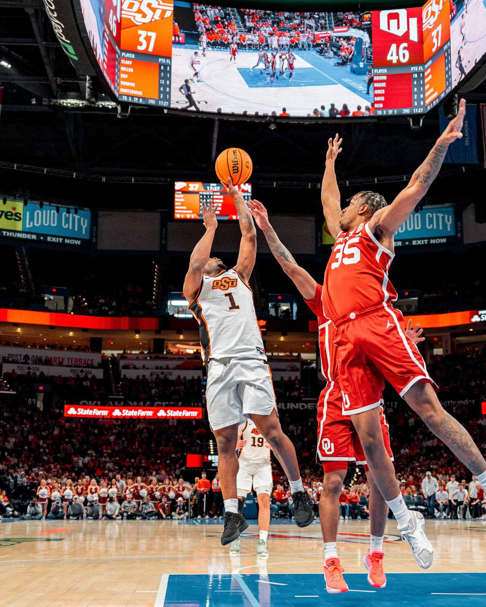 Image Taken at OkState vs Oklahoma, 13, 12, 2025, Paycom Center, Oklahoma City Oklahoma. Carson Skidmore/OSU Athletics