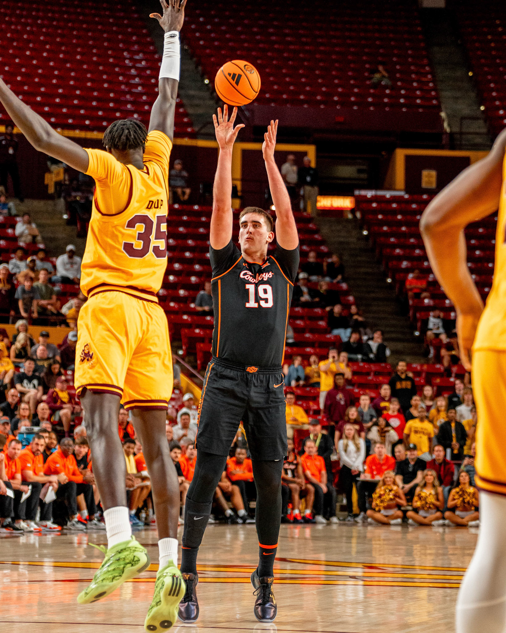 Image Taken at Oklahoma State Mens Basketball at Arizona State University, 10, 02, 2026, Desert Financial Arena, Tempe, Arizona. Carson Skidmore/OSU Athletics
