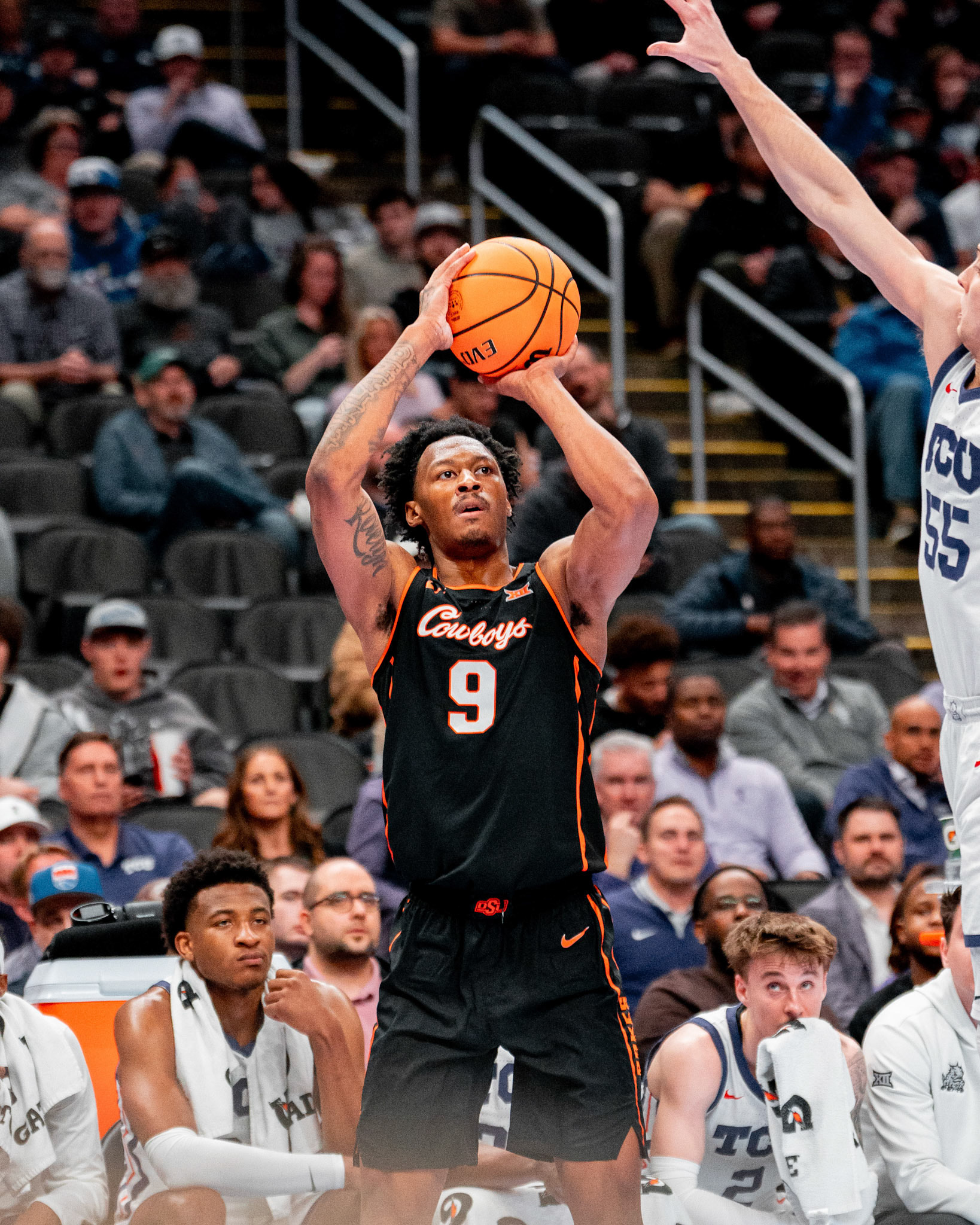 Image Taken at MBB vs TCU (Big 12 Tournamentt, 12, 03, 2026, T-Mobile Center, Kansas City Missouri. Carson Skidmore/OSU Athletics