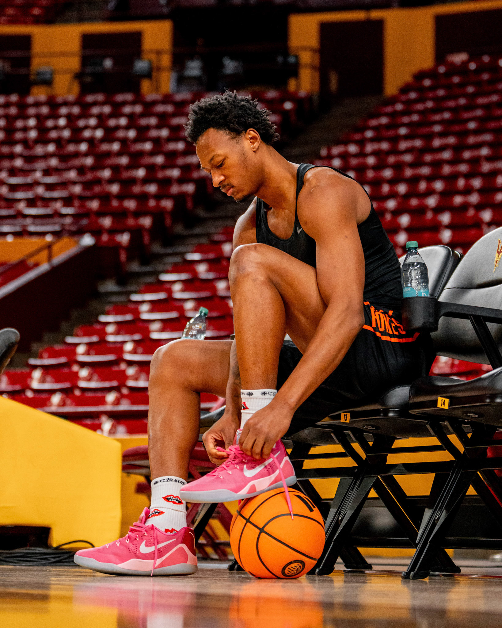 Image Taken at Oklahoma State Mens Basketball at Arizona State University, 10, 02, 2026, Desert Financial Arena, Tempe, Arizona. Carson Skidmore/OSU Athletics