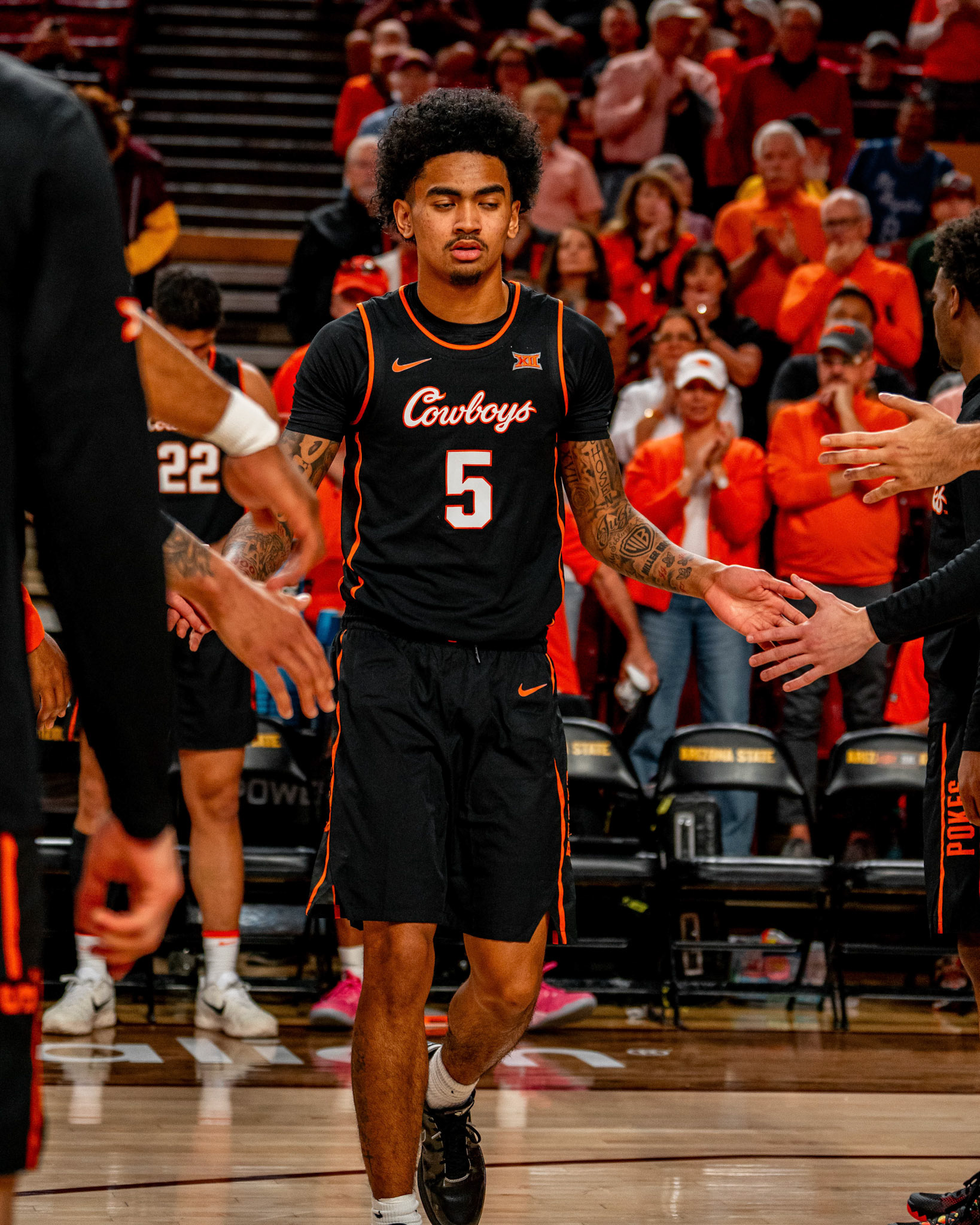 Image Taken at Oklahoma State Mens Basketball at Arizona State University, 10, 02, 2026, Desert Financial Arena, Tempe, Arizona. Carson Skidmore/OSU Athletics