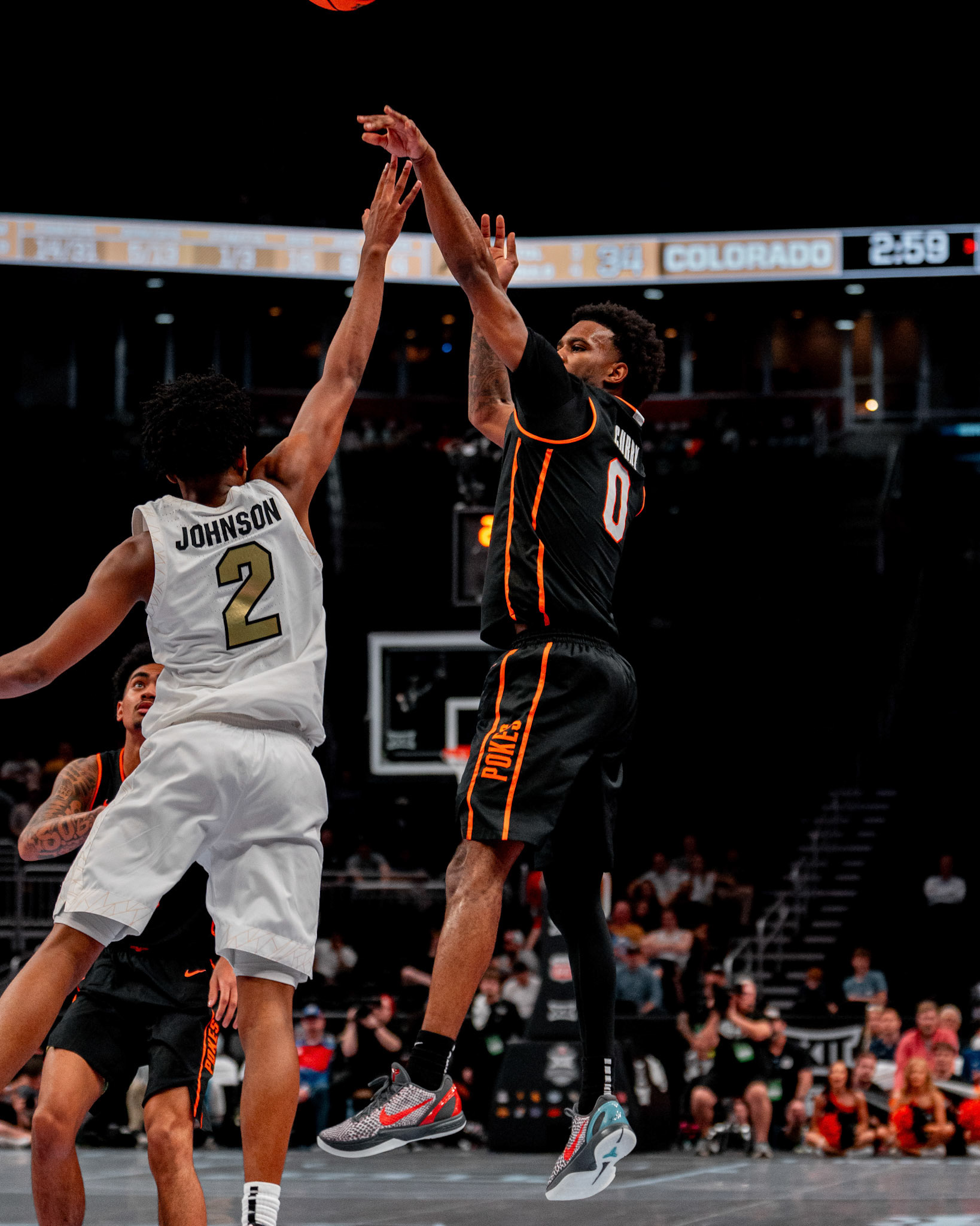 Image Taken at 2026 Phillips 66 Big 12 Men's Basketball Tournament, 11, 03, 2026, T-Mobile Center, Kansas City Missouri. Carson Skidmore/OSU Athletics