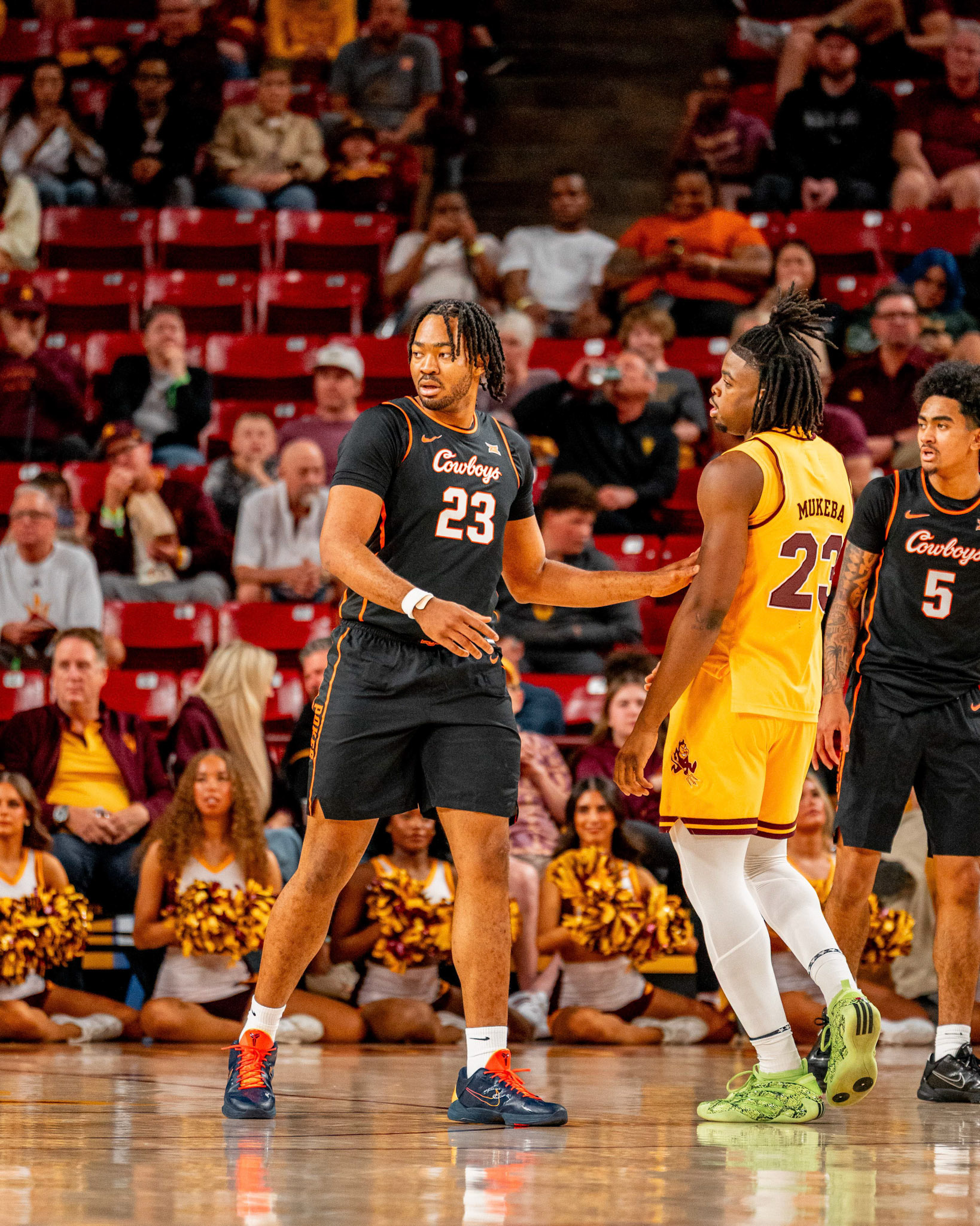 Image Taken at Oklahoma State Mens Basketball at Arizona State University, 10, 02, 2026, Desert Financial Arena, Tempe, Arizona. Carson Skidmore/OSU Athletics