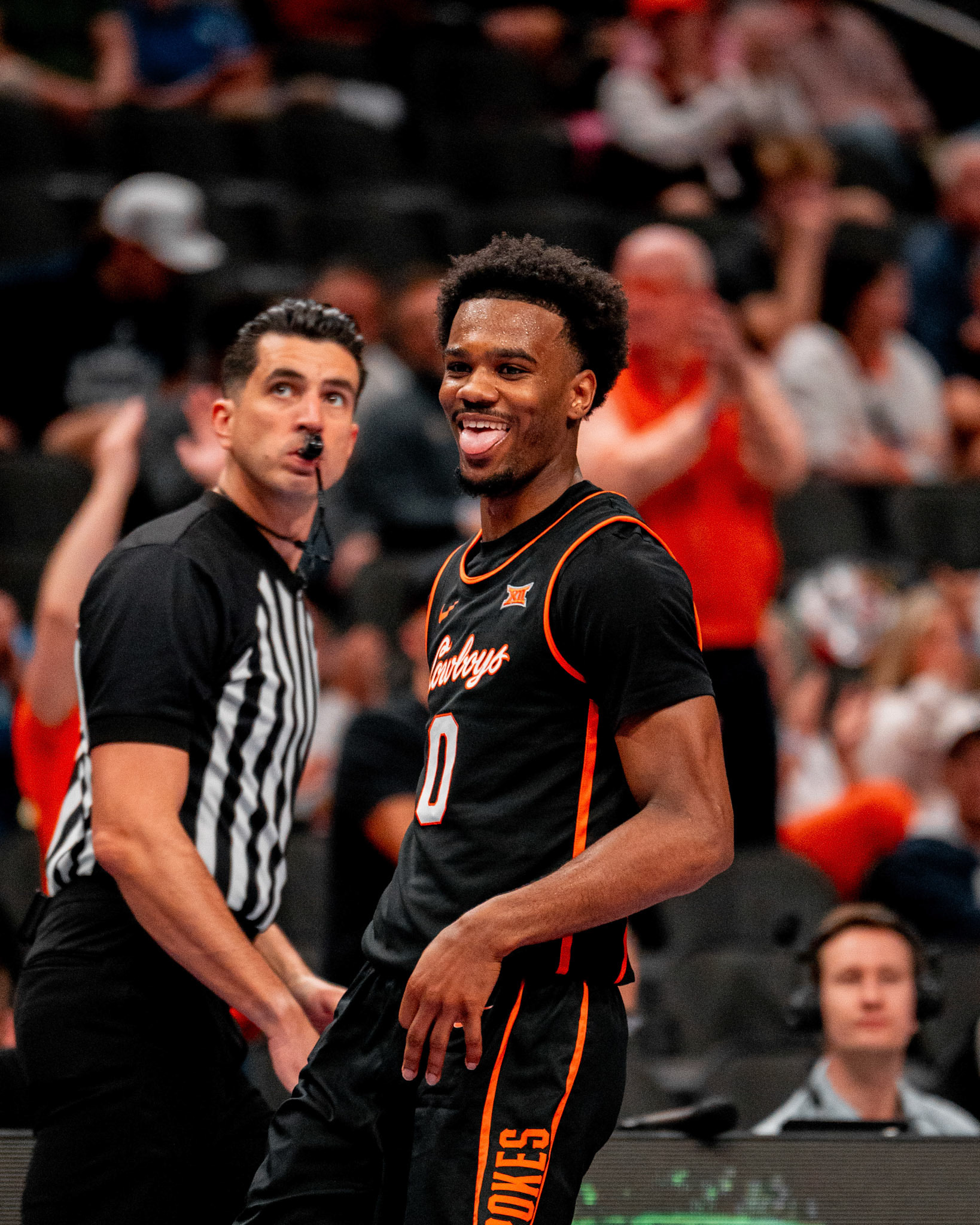 Image Taken at 2026 Phillips 66 Big 12 Men's Basketball Tournament, 11, 03, 2026, T-Mobile Center, Kansas City Missouri. Carson Skidmore/OSU Athletics