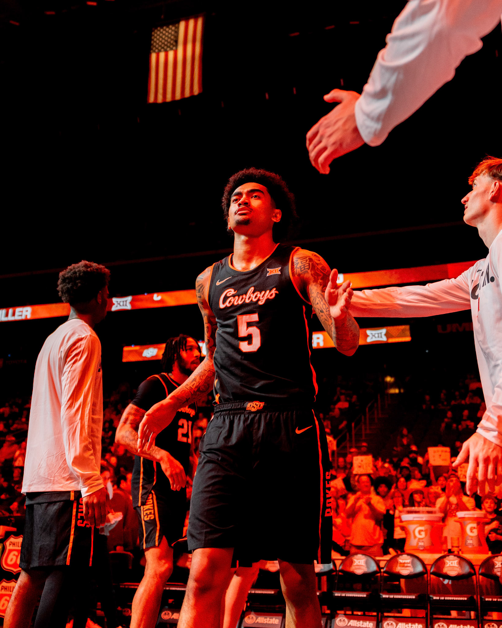 Image Taken at 2026 Phillips 66 Big 12 Men's Basketball Tournament, 11, 03, 2026, T-Mobile Center, Kansas City Missouri. Carson Skidmore/OSU Athletics