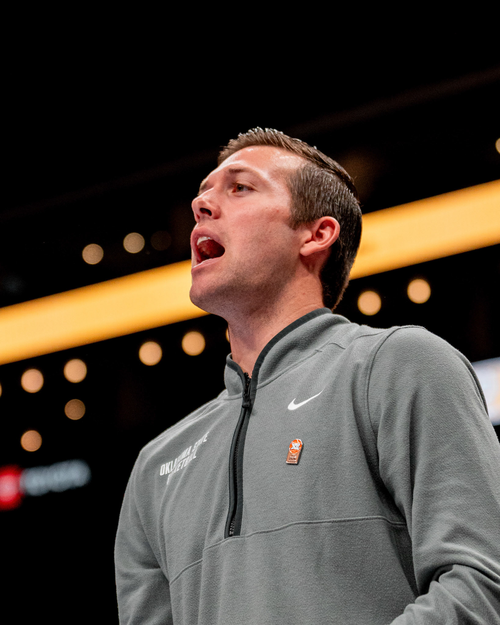 Image Taken at 2026 Phillips 66 Big 12 Men's Basketball Tournament, 11, 03, 2026, T-Mobile Center, Kansas City Missouri. Carson Skidmore/OSU Athletics