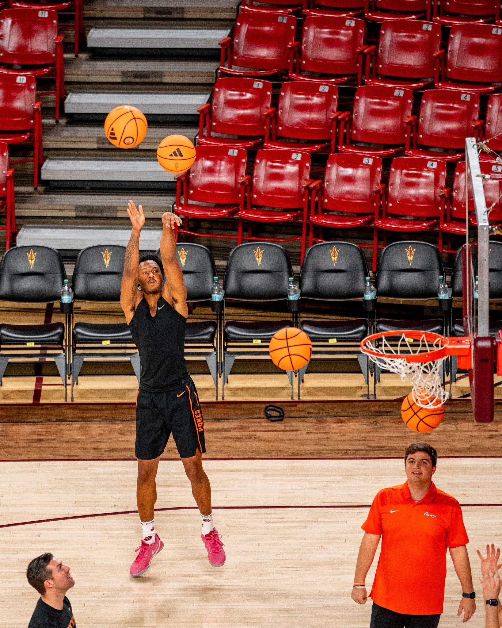 Image Taken at Oklahoma State Mens Basketball at Arizona State University, 10, 02, 2026, Desert Financial Arena, Tempe, Arizona. Carson Skidmore/OSU Athletics