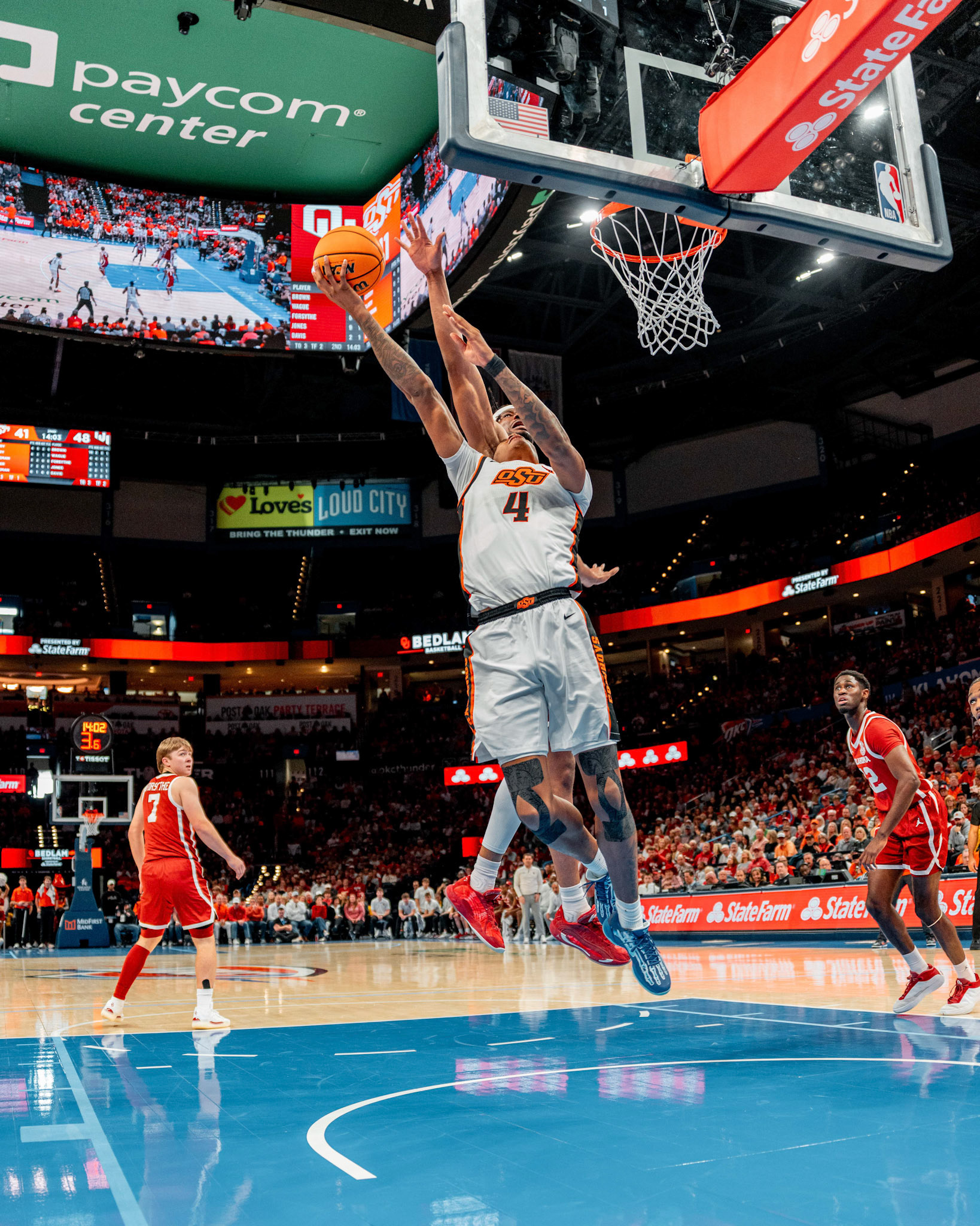 Image Taken at OkState vs Oklahoma, 13, 12, 2025, Paycom Center, Oklahoma City Oklahoma. Carson Skidmore/OSU Athletics