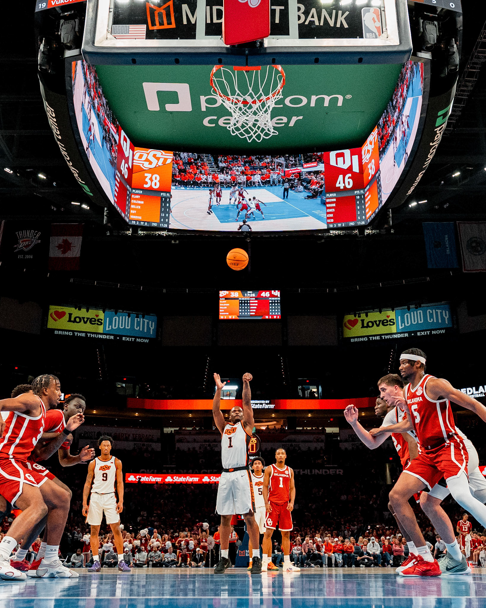 Image Taken at OkState vs Oklahoma, 13, 12, 2025, Paycom Center, Oklahoma City Oklahoma. Carson Skidmore/OSU Athletics