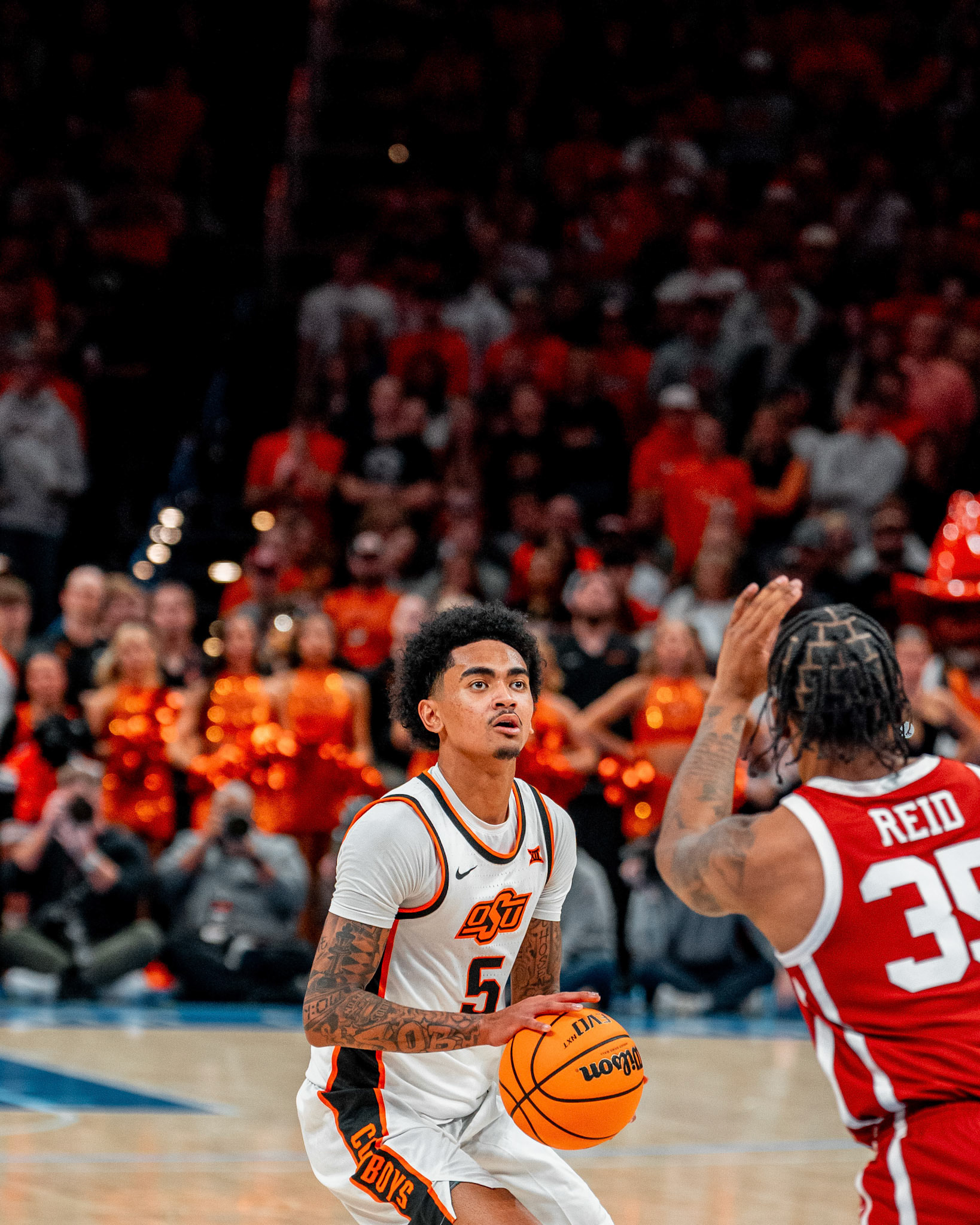 Image Taken at OkState vs Oklahoma, 13, 12, 2025, Paycom Center, Oklahoma City Oklahoma. Carson Skidmore/OSU Athletics