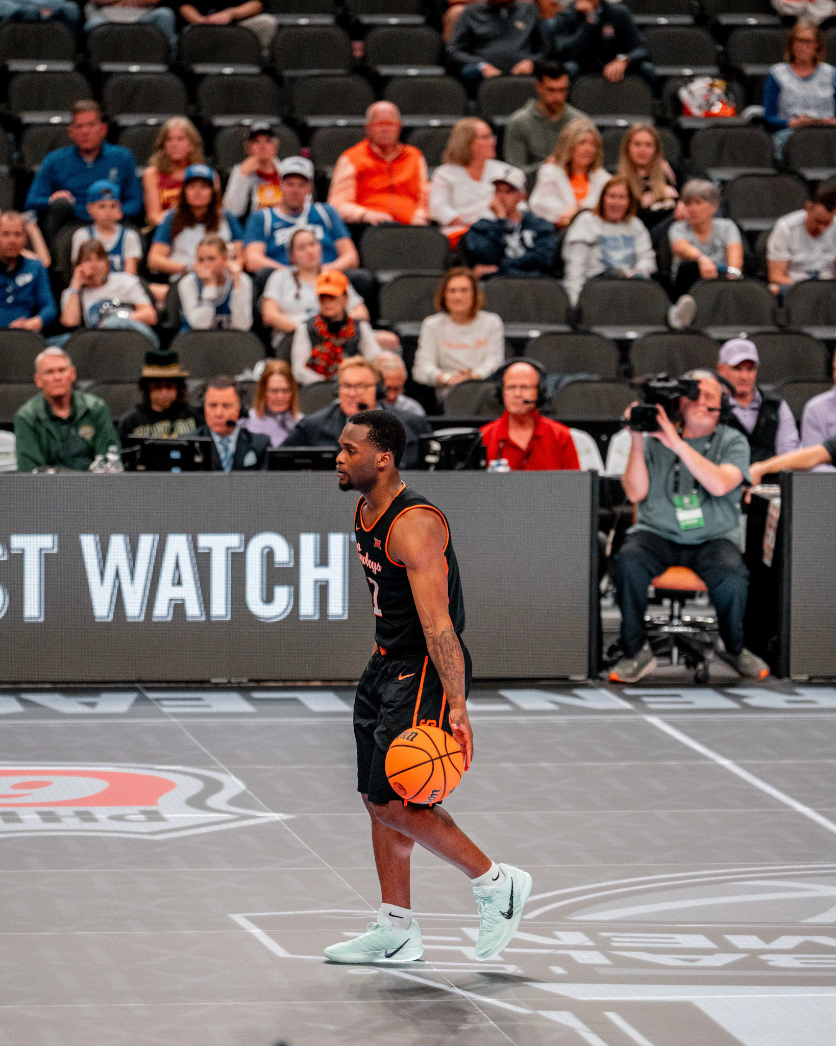 Image Taken at 2026 Phillips 66 Big 12 Men's Basketball Tournament, 11, 03, 2026, T-Mobile Center, Kansas City Missouri. Carson Skidmore/OSU Athletics