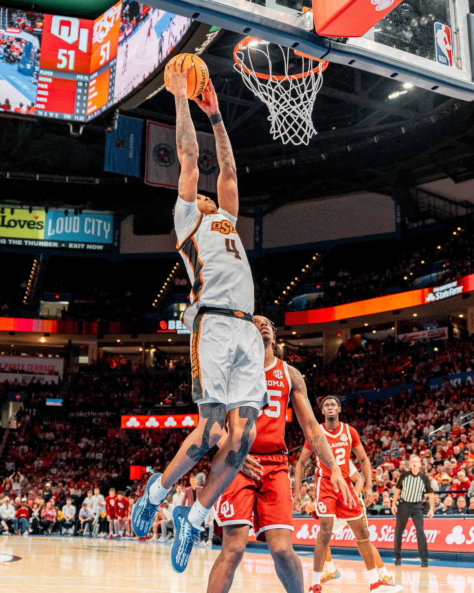 Image Taken at OkState vs Oklahoma, 13, 12, 2025, Paycom Center, Oklahoma City Oklahoma. Carson Skidmore/OSU Athletics