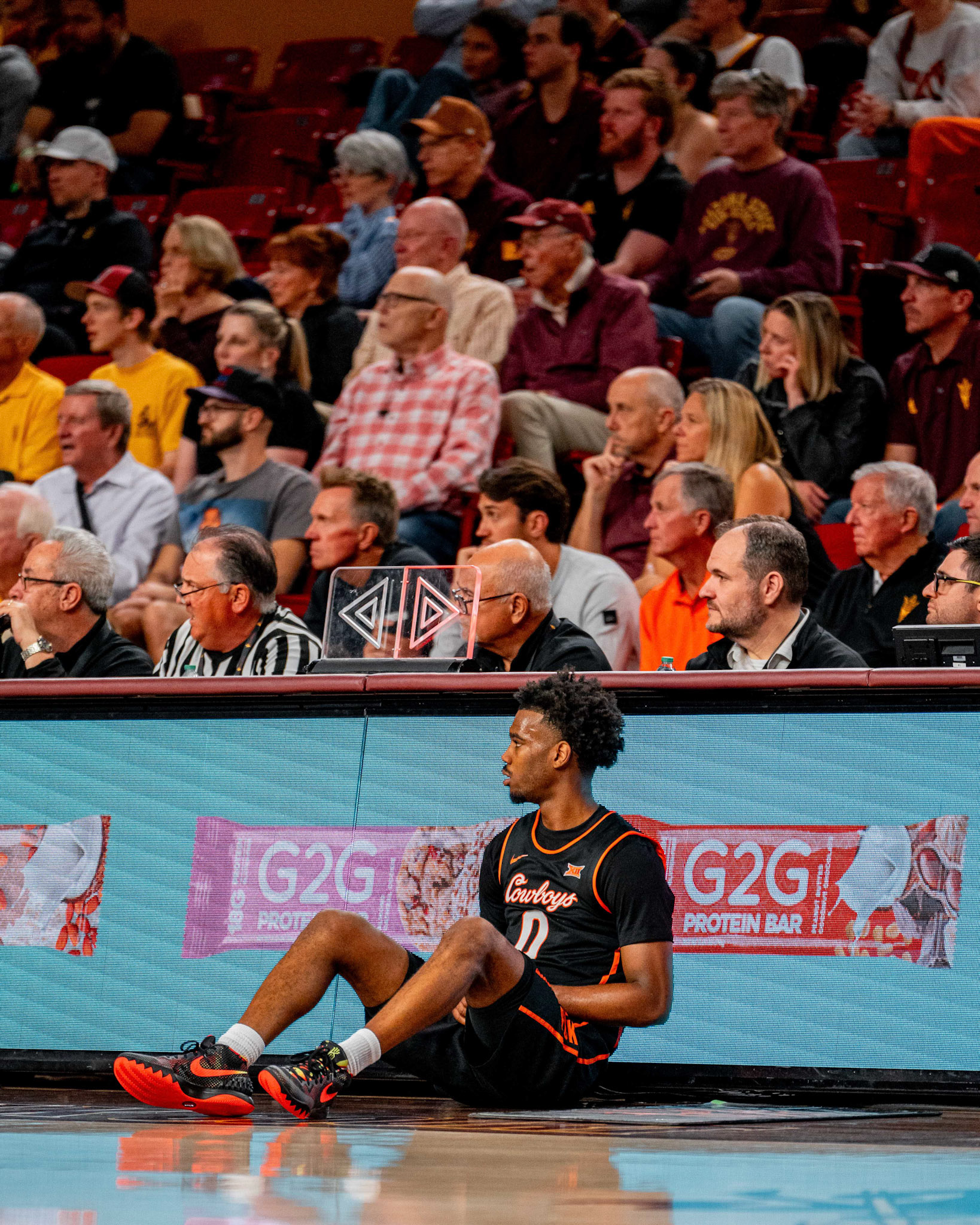Image Taken at Oklahoma State Mens Basketball at Arizona State University, 10, 02, 2026, Desert Financial Arena, Tempe, Arizona. Carson Skidmore/OSU Athletics