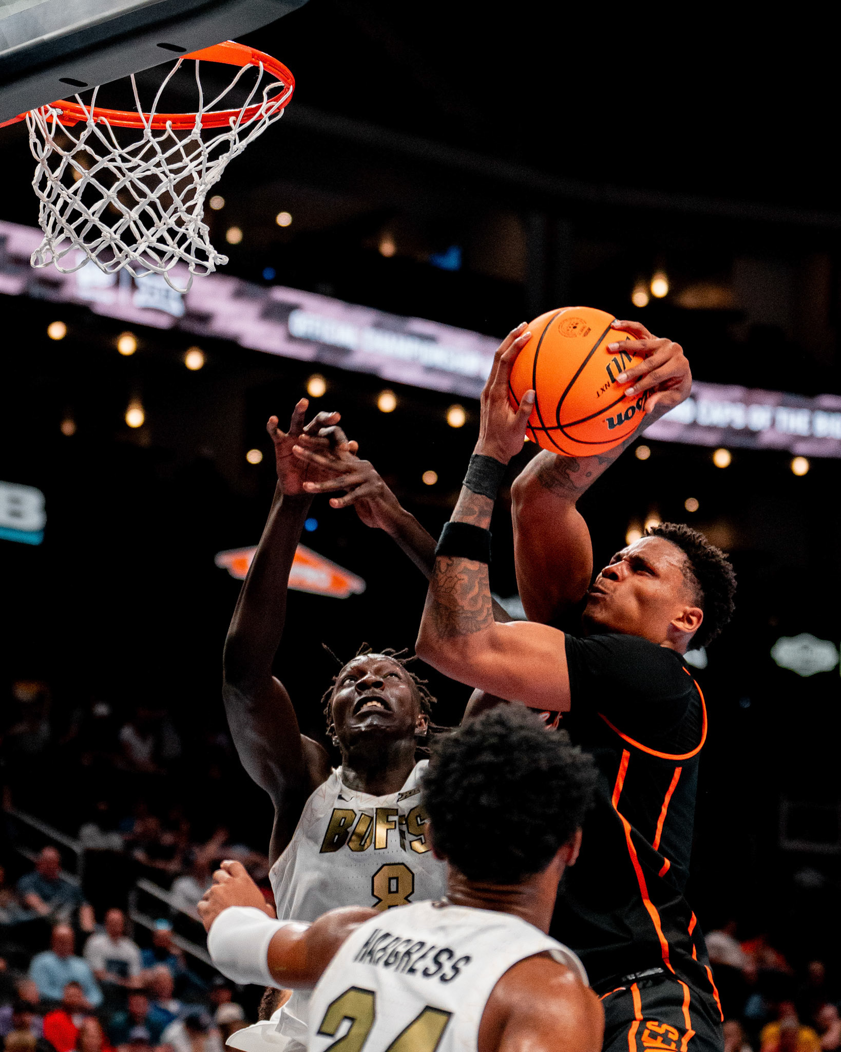 Image Taken at 2026 Phillips 66 Big 12 Men's Basketball Tournament, 11, 03, 2026, T-Mobile Center, Kansas City Missouri. Carson Skidmore/OSU Athletics