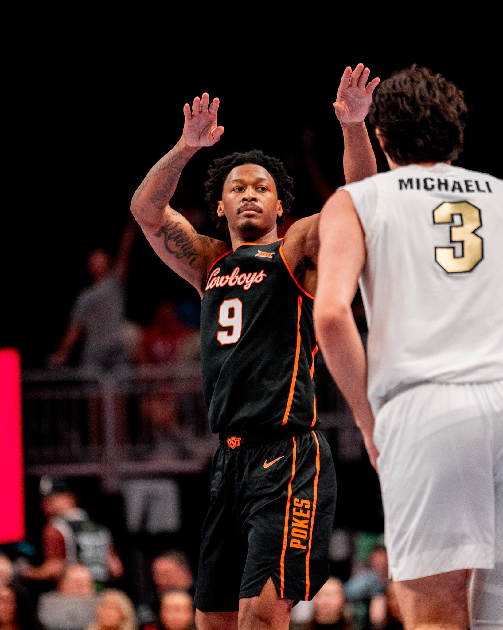 Image Taken at 2026 Phillips 66 Big 12 Men's Basketball Tournament, 11, 03, 2026, T-Mobile Center, Kansas City Missouri. Carson Skidmore/OSU Athletics