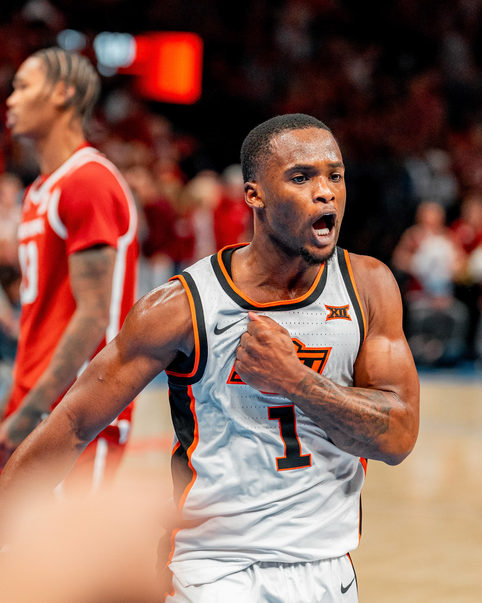 Image Taken at OkState vs Oklahoma, 13, 12, 2025, Paycom Center, Oklahoma City Oklahoma. Carson Skidmore/OSU Athletics