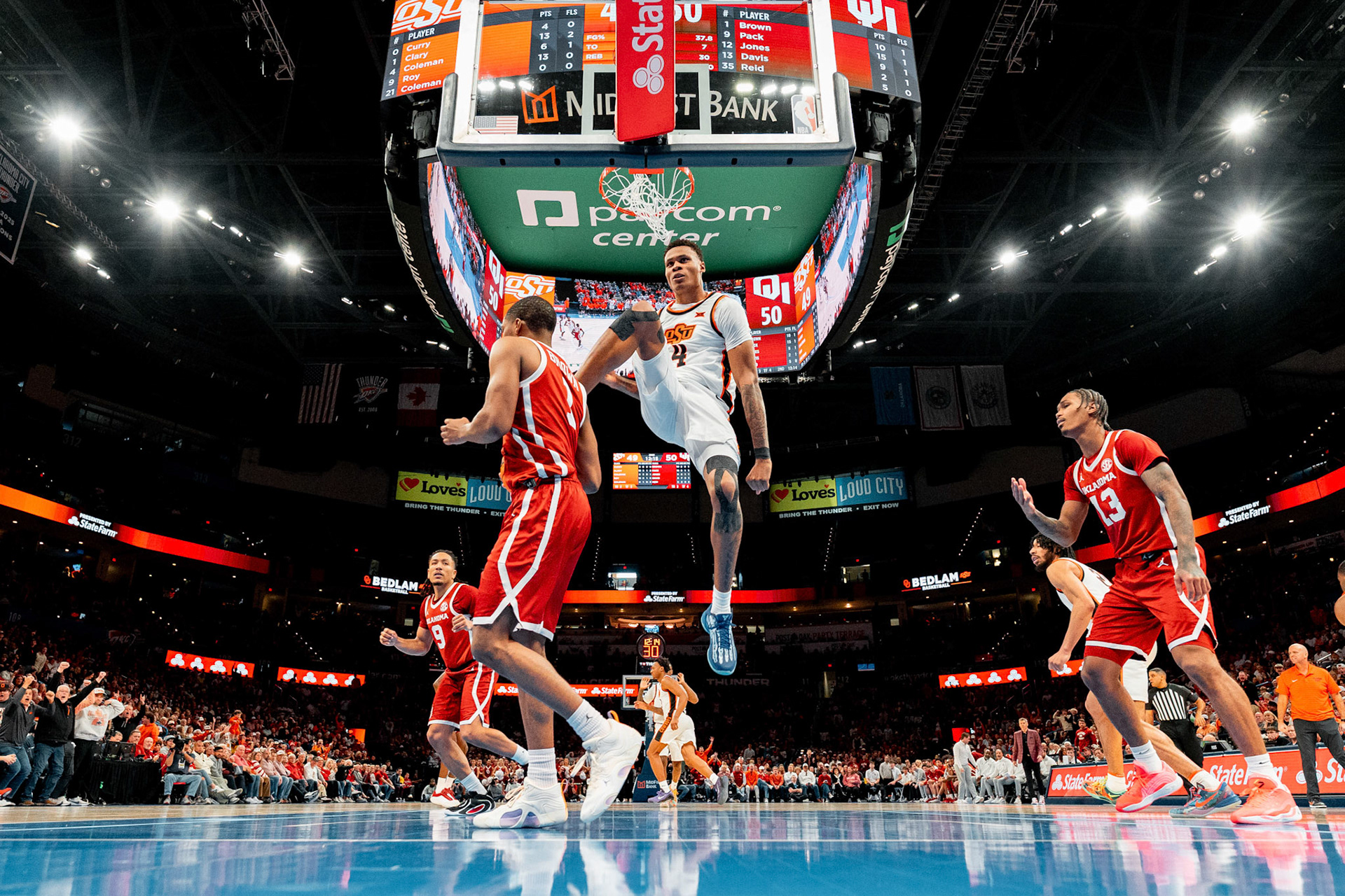 Image Taken at OkState vs Oklahoma, 13, 12, 2025, Paycom Center, Oklahoma City Oklahoma. Carson Skidmore/OSU Athletics