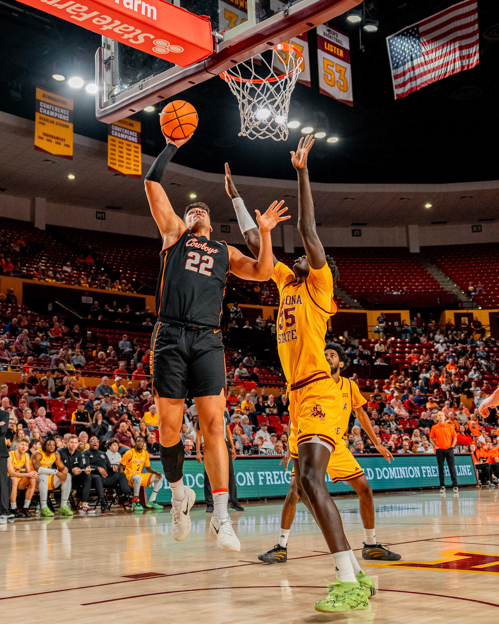 Image Taken at Oklahoma State Mens Basketball at Arizona State University, 10, 02, 2026, Desert Financial Arena, Tempe, Arizona. Carson Skidmore/OSU Athletics