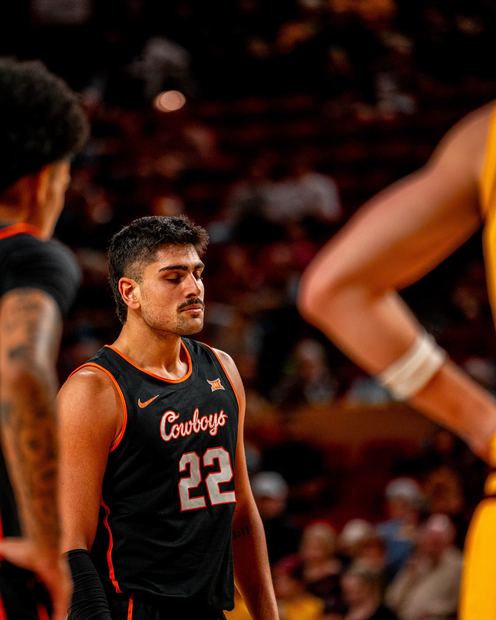 Image Taken at Oklahoma State Mens Basketball at Arizona State University, 10, 02, 2026, Desert Financial Arena, Tempe, Arizona. Carson Skidmore/OSU Athletics