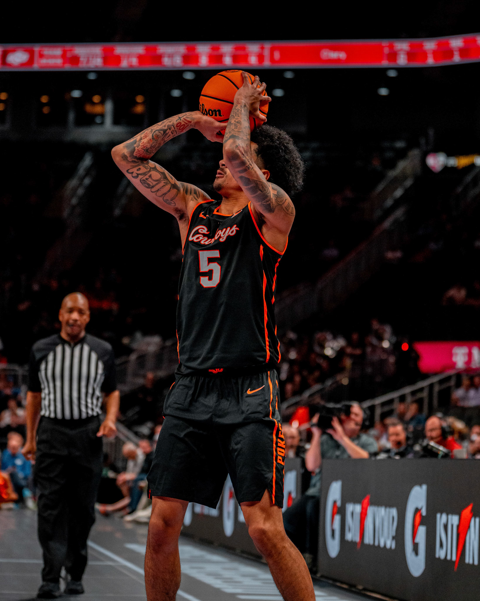 Image Taken at 2026 Phillips 66 Big 12 Men's Basketball Tournament, 11, 03, 2026, T-Mobile Center, Kansas City Missouri. Carson Skidmore/OSU Athletics