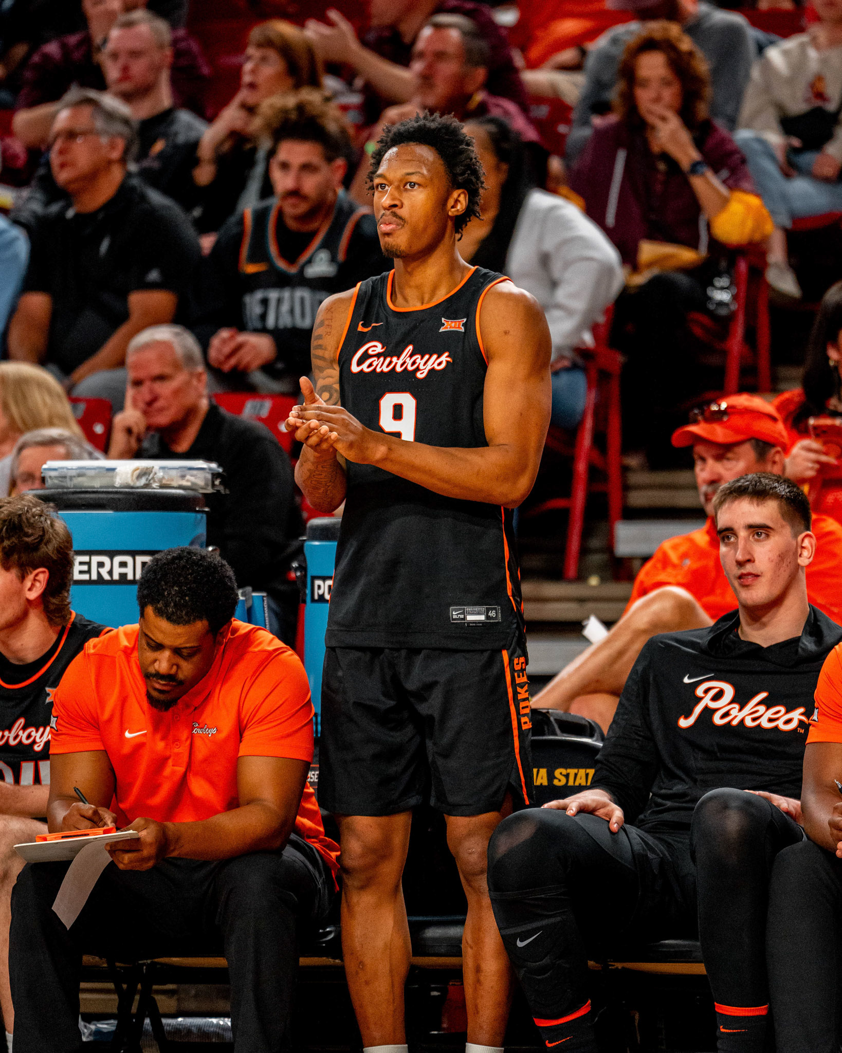 Image Taken at Oklahoma State Mens Basketball at Arizona State University, 10, 02, 2026, Desert Financial Arena, Tempe, Arizona. Carson Skidmore/OSU Athletics
