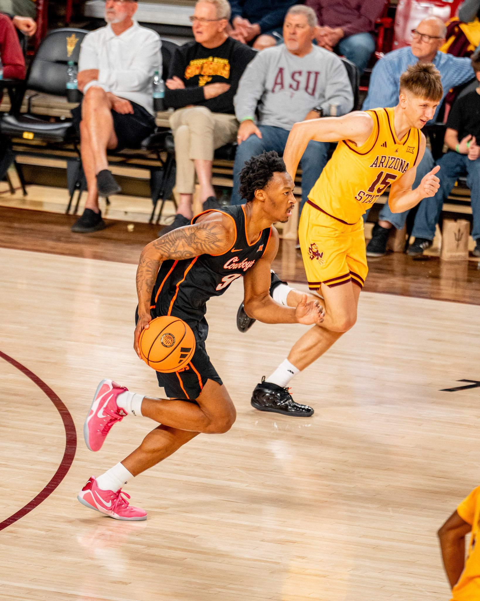 Image Taken at Oklahoma State Mens Basketball at Arizona State University, 10, 02, 2026, Desert Financial Arena, Tempe, Arizona. Carson Skidmore/OSU Athletics