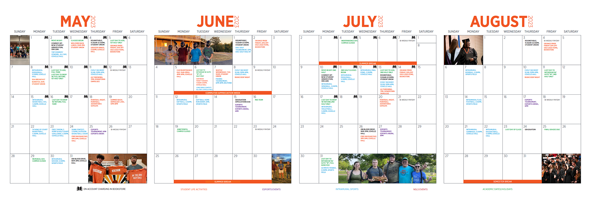 Student Life Calendar Side Two