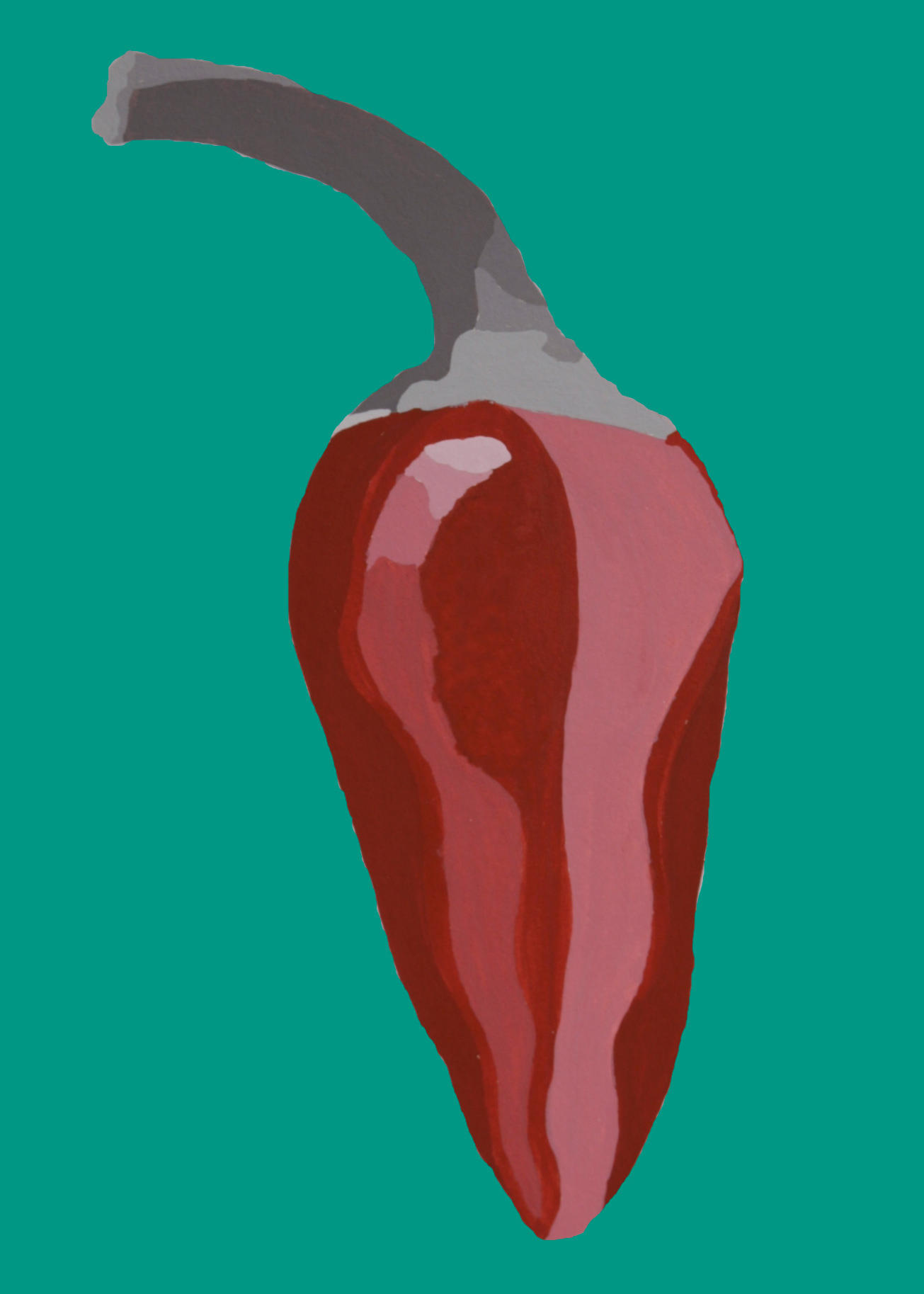 Gouache Illustration - one color tint & shade