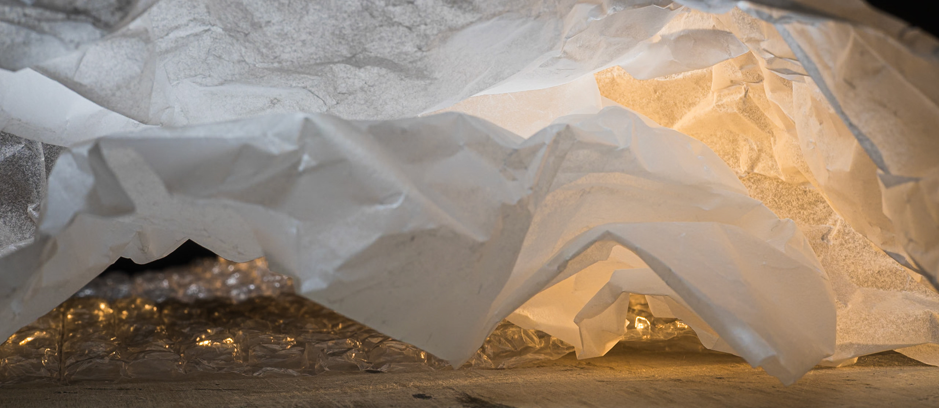 Exploration of light and translucence using bubble wrap and tracing paper to add effects.
