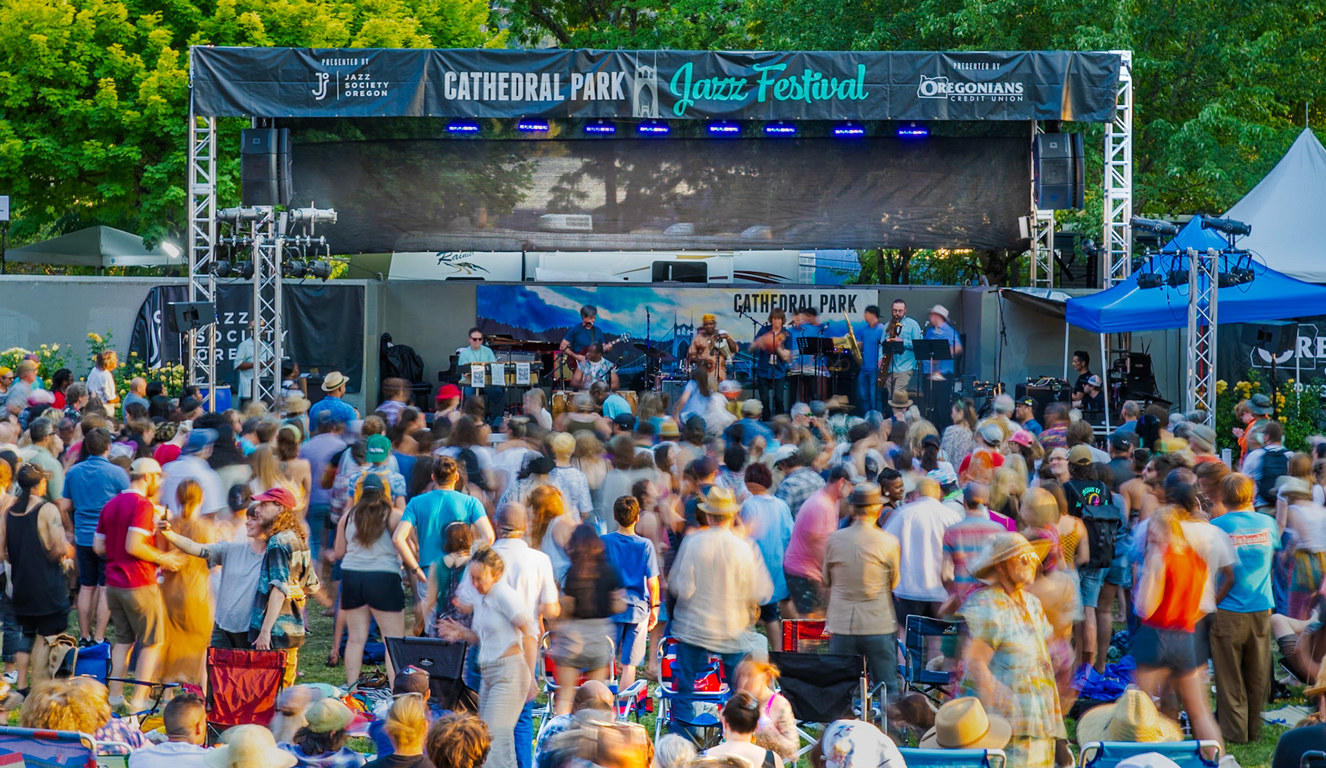 Cathedral Park Jazz Festival in St. Johns neighborhood in Portland, Oregon on July 21, 2024.
