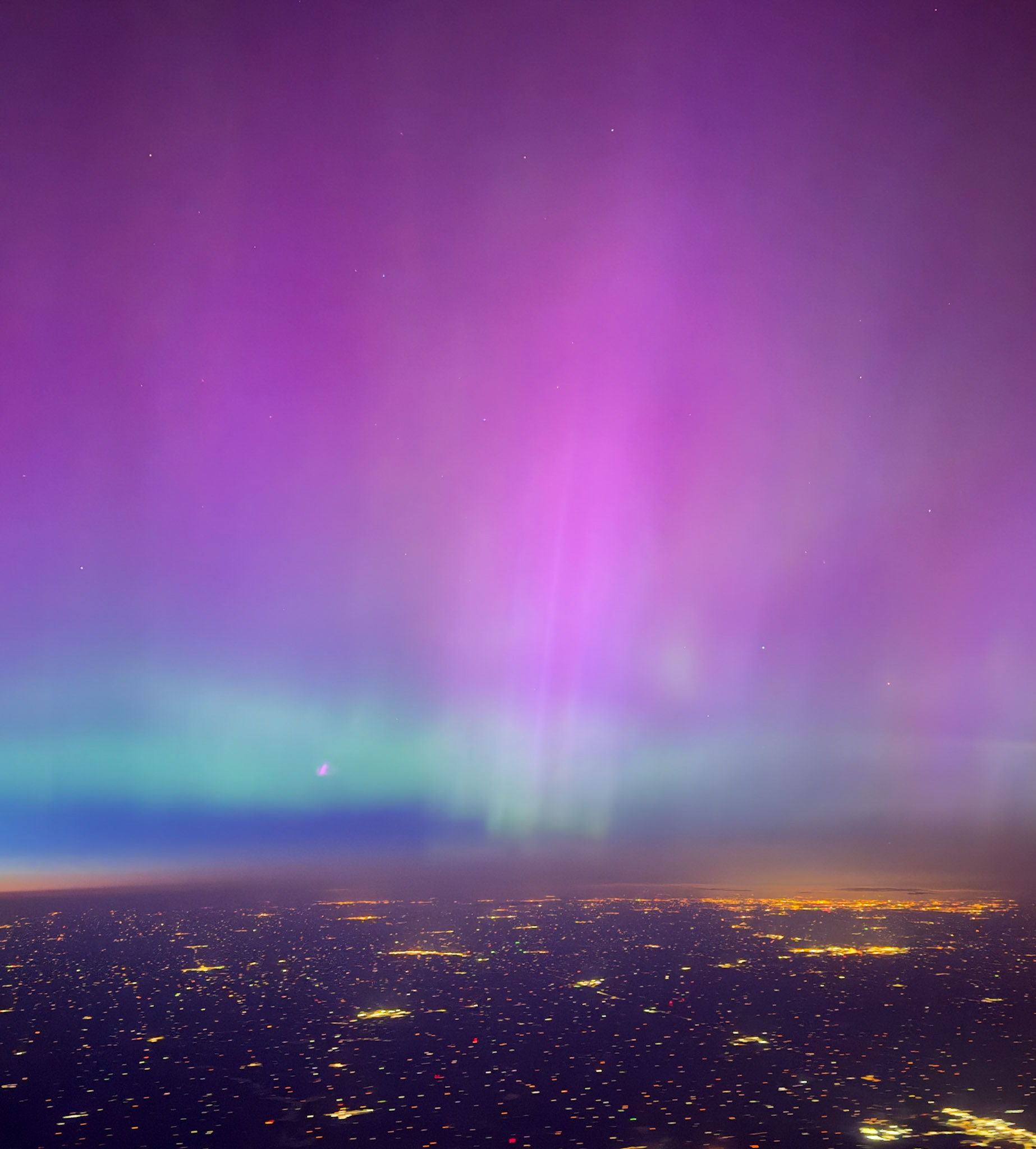 Northern lights shine bright over Montana on May 10, 2024.