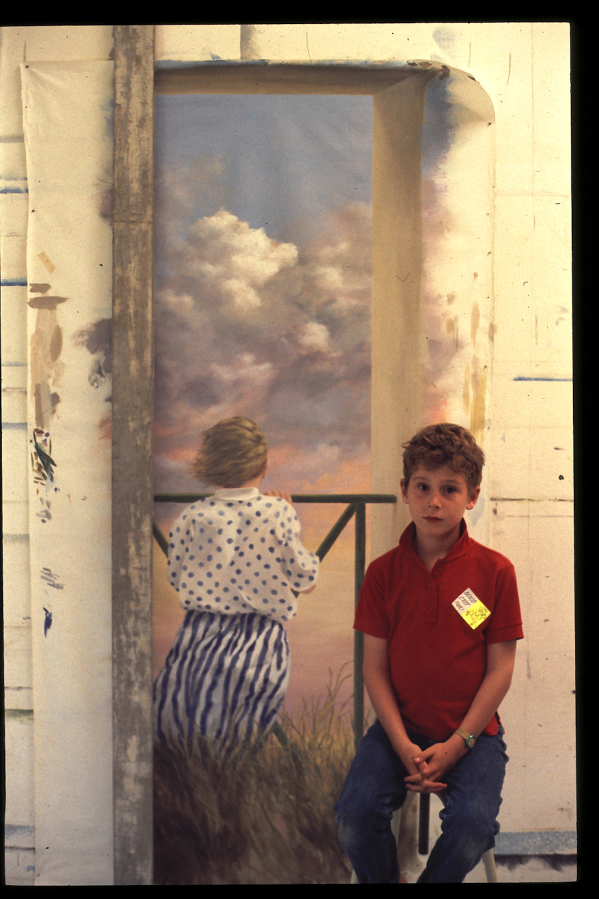 In the workshop, work in progress. Commission for a private home. Our son, Julien in the foreground