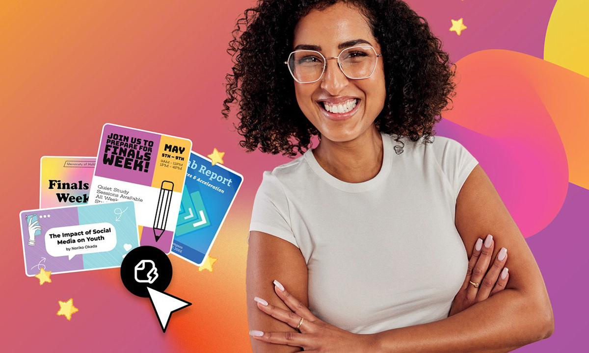 Decorative image of a woman smiling