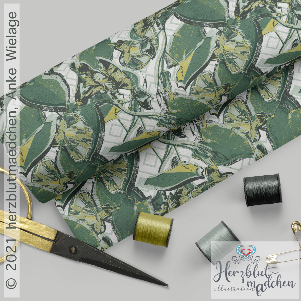 'WINDLA' on cotton fabric