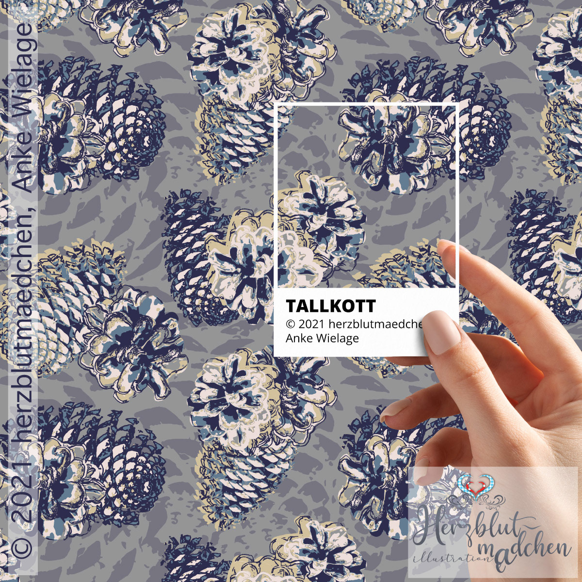 Vectorbased herodesign 'TALLKOTT' with 6 colors