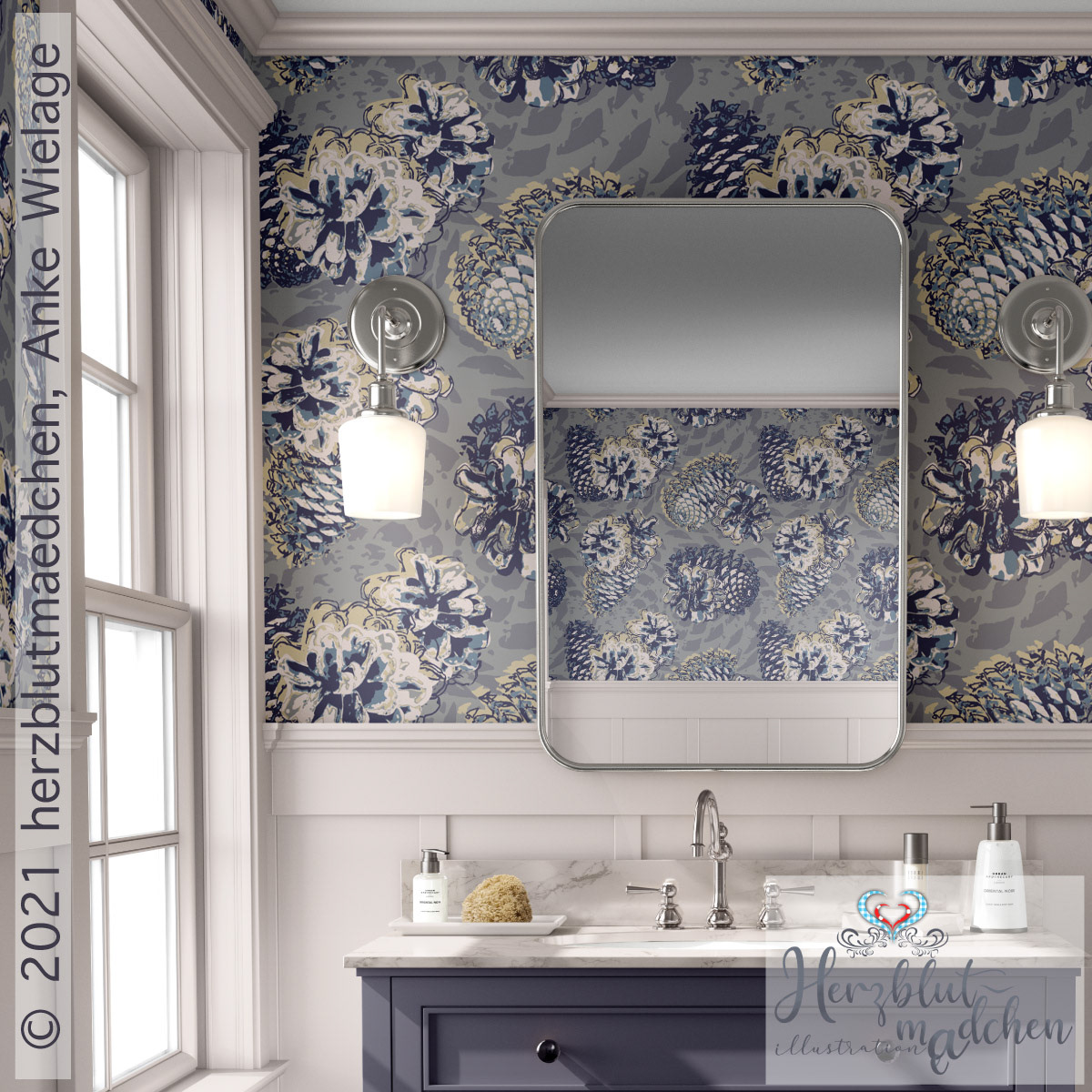 Herodesign 'TALLKOTT' on tapestry and on a towel