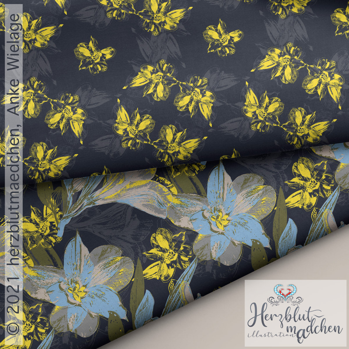 'DONNA' coordinate design1 and hero design on fabric