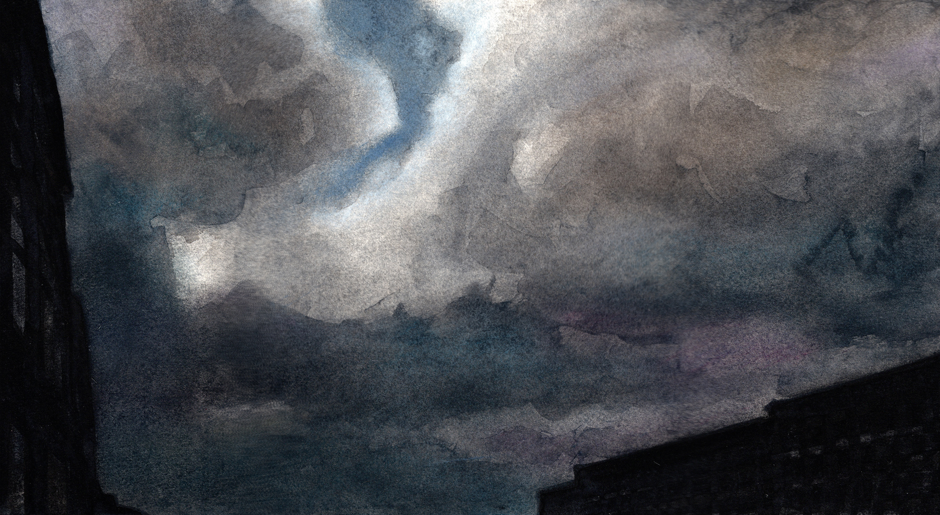 Liquid charcoal, charcoal and pastel