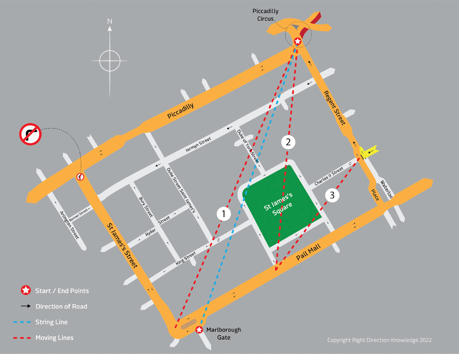 Map for Right Direction Knowledge of London book