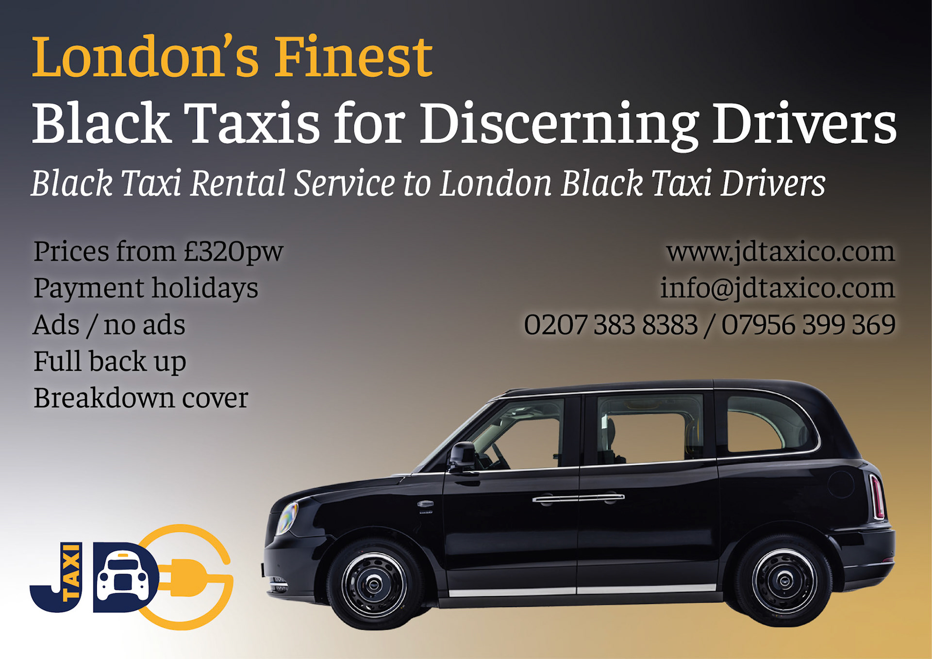 Ad for JD Taxi Co