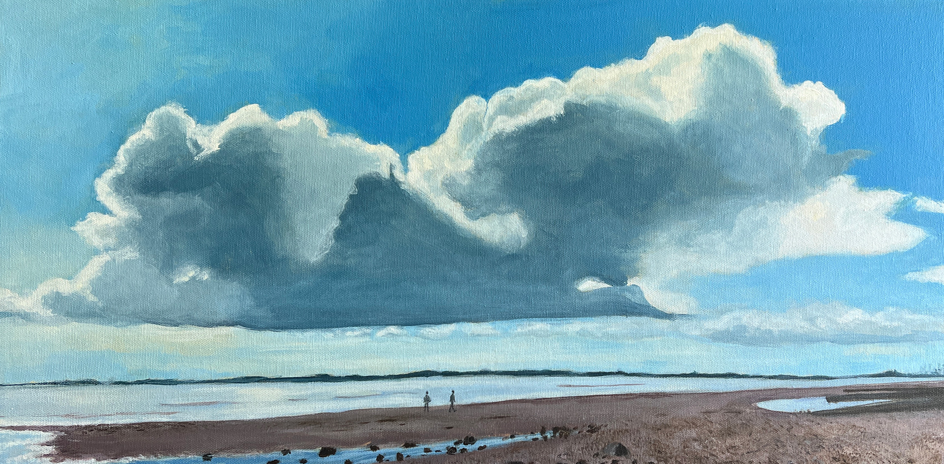 "Cloud Drama", Acrylic on Canvas 24"x12"