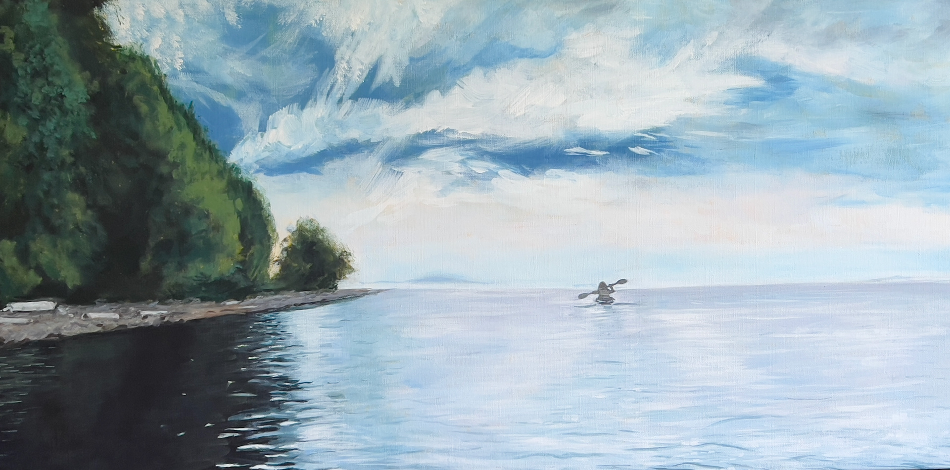 "Solitude in Motion", Acrylic on Canvas 36"x18"